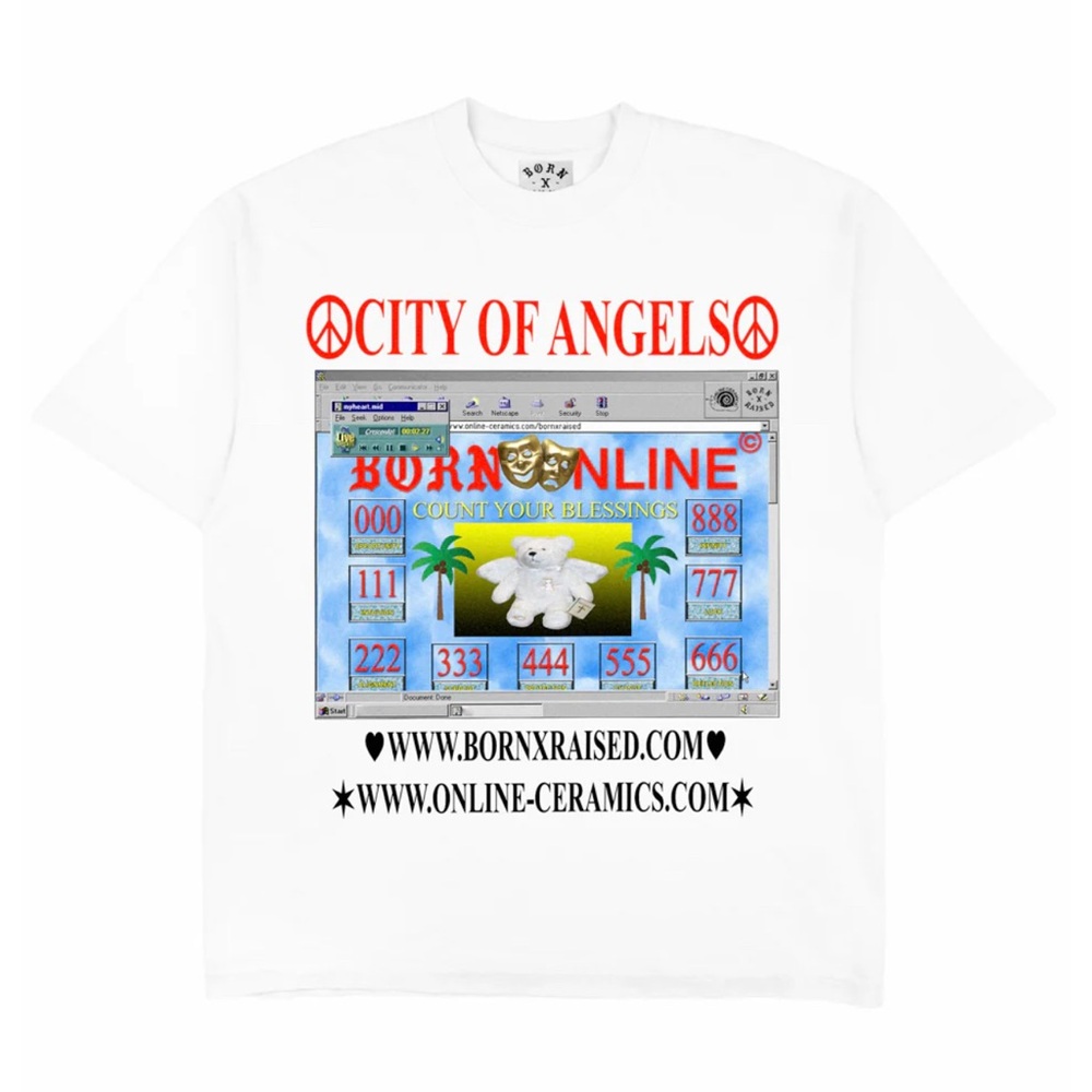 Born X Raised + Online Ceramics "Count Your Blessings" - White Tee